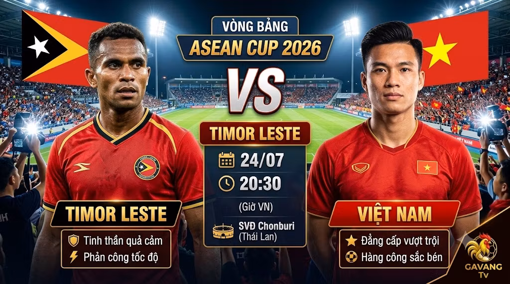 Nhận định Timor Leste vs Việt Nam (20h30 24/7): ASEAN Cup 2026